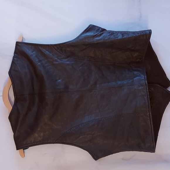 Essential Elements Women's Quilted Brown Leather Vest Fitted Western  L - Picture 5 of 14